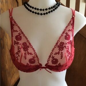 Vintage Y2K Victoria’s Secret Unlined Lace Bra Push Up No Padding  Floral